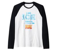 Funny Ice and Fire Costume Halloween Family Matching Women Raglan Baseball Tee