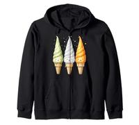 Funny Ice Cream Cone Gnome Hat Shamrock St. Patricks Day Zip Hoodie