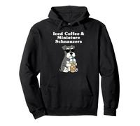 Funny Iced Coffee and Miniature Schnauzers Pullover Hoodie