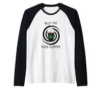 Funny Iced Coffee Hypnosis Buy Me A Cold Brew Raglan Baseball Tee