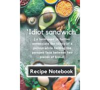 Funny 'Idiot sandwich' Gordon Ramsey Quote Recipe Journal: Create your own recipes, log book, blank hardback notebook for recipes and cooking