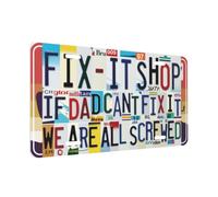Funny If Dad Can't Fix It We Are All Screwed License Plate Sign 15 x 30 cm | Retro Vintage Garage Bar Home Wall Decor Tin Signs