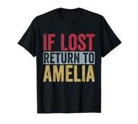 Funny If Lost Return to Amelia Relationship Couple Matching Value Graphic T-Shirt, Men, Black, XL