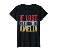 Funny If Lost Return to Amelia Relationship Couple Matching Value Graphic T-Shirt, Women, Black, S