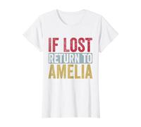 Funny If Lost Return to Amelia Relationship Couple Matching Value Graphic T-Shirt, Women, White, XL