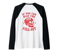 Funny If You Can Read This She Fell Off Motorcycle Biker Raglan Baseball Tee