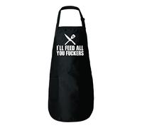 Funny I'll Feed All You ers Dad Joke Father's Day BBQ Gift Apron kitchen, Black, 22"W x 30"H
