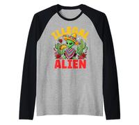 Funny Illegal Alien Cinco De Mayo Sombrero Taco Cactus Rose Raglan Baseball Tee