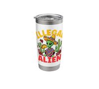 Funny Illegal Alien Cinco De Mayo Sombrero Taco Cactus Rose Stainless Steel Insulated Tumbler