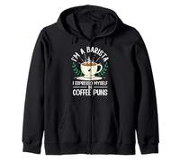 Funny I'm A Barista I Espresso Myself In Coffee Puns Zip Hoodie