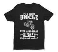 Funny I'm A Biker Uncle Like A Normal Uncle ONLY Much Cooler T Shirt Motorcycle Black/M