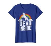 Funny I'm Dead Inside Sarcastic Depression Humour T-Shirt, Women, Royal Blue, X-Large