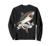 Funny "I'm Great" White Shark Tattoo Style Stipple Design Sweatshirt