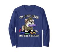 Funny I'm JUST HERE for Crayons Armed Forces Old Vet Long Sleeve T-Shirt