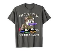 Funny I'm JUST HERE for Crayons Armed Forces Old Vet T-Shirt