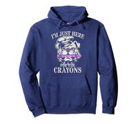 Funny I'M JUST HERE FOR CRAYONS Grunt Squad Military Jarhead Pullover Hoodie
