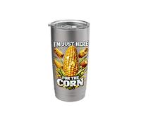 Funny I'm Just Here for The Corn Meme Quote Stainless Steel Insulated Tumbler