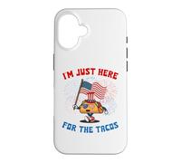 Funny I'm Just Here For The Tacos American Flag 4Th Of July Case for iPhone 16