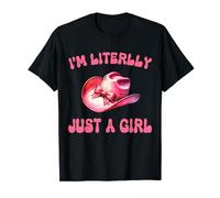Funny I'm Literally Just a Girl Pink Coquette Cowboy Hat T-Shirt
