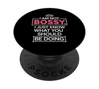 Funny "I'm Not Bossy" Girl Boss Feminist Leadership Humor PopSockets Adhesive PopGrip