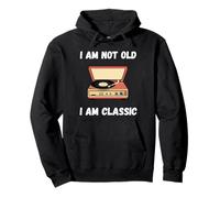 Funny I'm not old I'm classic vinyl records record player Pullover Hoodie