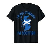 Funny I'm Not Stubborn I'm Scottish Scotland T-Shirt, Men, Black, 5X-Large