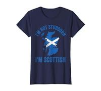 Funny I'm Not Stubborn I'm Scottish Scotland T-Shirt, Women, Navy Blue, XX-Large