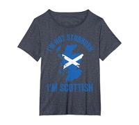 Funny I'm Not Stubborn I'm Scottish Scotland T-Shirt, Women's Plus, Heather Blue, 3X