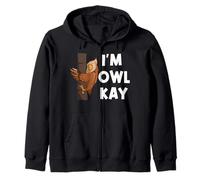 Funny I'm Owl Kay Nocturnal Bird Clumsy Owl Lover Zip Hoodie