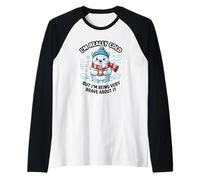 Funny I'm Really Cold But Being Very Brave Polar Bear Raglan Baseball Tee