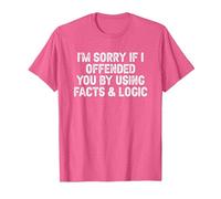 Funny I'm Sorry If I Offended You by Using Facts and Logic T-Shirt, Men, Pink Heather, 3X-Large