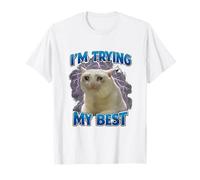 Funny I'm Trying My Best Sad Cat Design T-Shirt