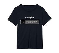 Funny Imagine Prompt Dog Stops Judging My Choices AI Joke T-Shirt, Women's Plus, Black, 5X