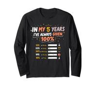 Funny in My 5 Years Work Employee 5th Anniversary Humor Long Sleeve T-Shirt