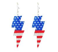 Funny Independence Day Acrylic Dangle Earrings for Women Red White Blue American 4th of July Earrings Patriotic Festive Fashion Charm Jewelry, Acrylic, No Gemstone