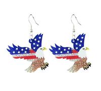 Funny Independence Day Acrylic Dangle Earrings for Women Red White Blue American 4th of July Earrings Patriotic Festive Fashion Charm Jewelry, Acrylic, No Gemstone
