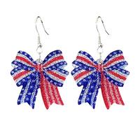 Funny Independence Day Acrylic Dangle Earrings for Women Red White Blue American 4th of July Earrings Patriotic Festive Fashion Charm Jewelry, Acrylic, No Gemstone