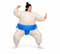 Funny Inflatable Sumo Suit Costume with Fan & Hat - Blue or Red Fancy Dress