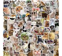 Funny Influencer Meme Cat Stickers Pack 100 Pcs CAT Sticker Waterproof Cool Graffiti Vinyl Decals for Laptop Water Bottle Skateboard Phone Calendar Planner Luggage,Vinyl Stickers for Cat Mom
