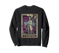 Funny Infusion Nurse Skeleton Tarot Card Sweatshirt