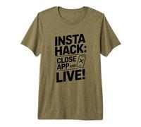 Funny Insta Hack, Social Media, Digital Detox, Quit Scrollin Premium T-Shirt