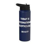Funny International Skeptics Day False News Do Your Research Stainless Steel Insulated Water Bottle