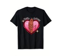 Funny Internet Meme Marcus The Worm Hello Robert Graphic Tee with Brown Worm in Pink Heart T Shirt