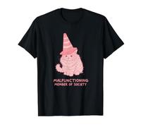 Funny Introvert Autistic Neurospicy Neurodivergent Cat Meme Value Graphic T-Shirt, Men, Black, S