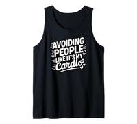 Funny Introvert Avoiding People Like Cardio Social Anxiety Tank Top
