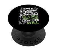 Funny Introvert Quote How To Befriend Be A Dog PopSockets Adhesive PopGrip