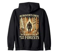 Funny Introverts Unite in our Forests Bigfoot Zip Hoodie