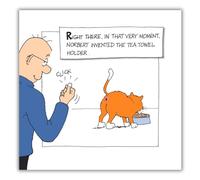 Funny Invented Tea Towel Holder Birthday Card - Humorous UK Made Greeting Card