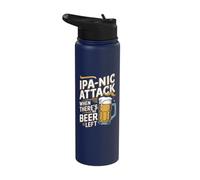 Funny IPA Beer Drinking - IPAnic Attack When There's No Beer Stainless Steel Insulated Water Bottle
