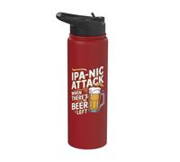 Funny IPA Beer Drinking - IPAnic Attack When There's No Beer Stainless Steel Insulated Water Bottle